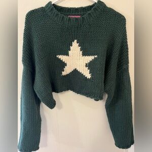 Edikted Green Star Sweater